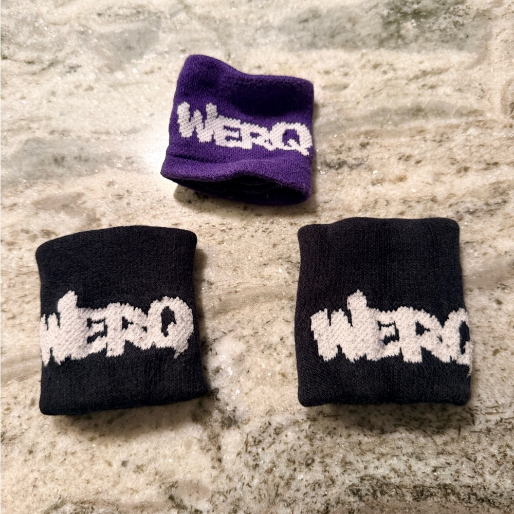 WERQ Purple and Black Wristbands Set